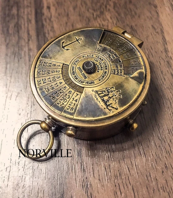 Vieille Boussole De Poche En Laiton Vintage 100 Ans, Style Militaire Marine