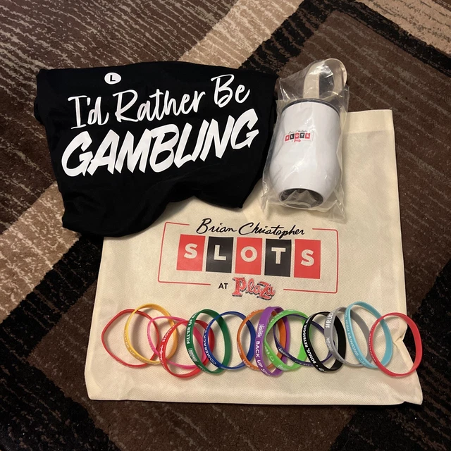 Brian Christopher Slots At Plaza Gear T-shirt Tumbler 14 Wrist Bands And Bag