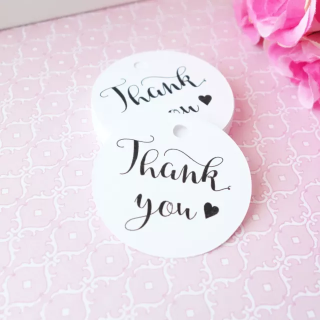 24x THANK YOU Swing White Gift Tags Wedding Favour Baby Shower Bomboniere