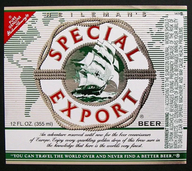 G. Heileman Brewing Co SPECIAL EXPORT beer label WI 12oz #5473 Var. #4