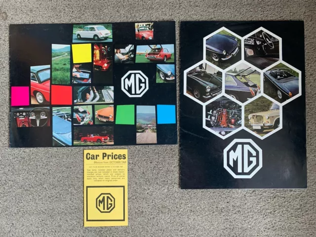 MG Cars Range Sales Brochures 1969 & 1970 - Midget, MGB, MGB GT Plus Price List