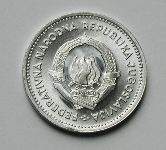 1953 YUGOSLAVIA Aluminum Coin - 2 Dinara - AU+ toned-lustre