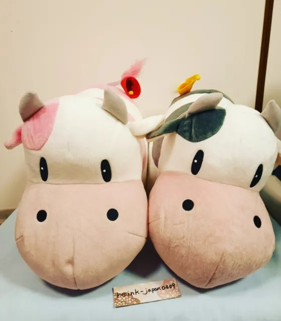 Story of Seasons Harvest Moon Cow Pink & Gray XL BIG Plush Doll animal 2 set JPN