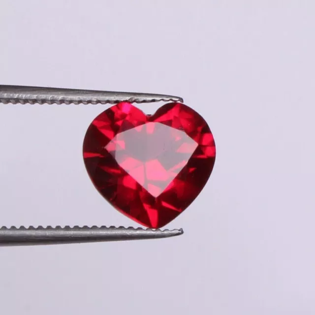 Diamond Cut 4.10 Ct. Red Ruby Pigeon Blood Heart Shape Glossy Loose Gemstone