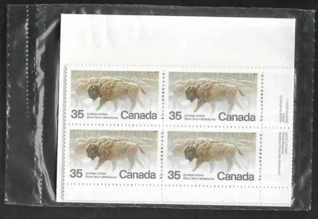 pk86444:Stamps-Canada PO Pack #884 Wood Bison 35 cent Plate Block Set-MNH