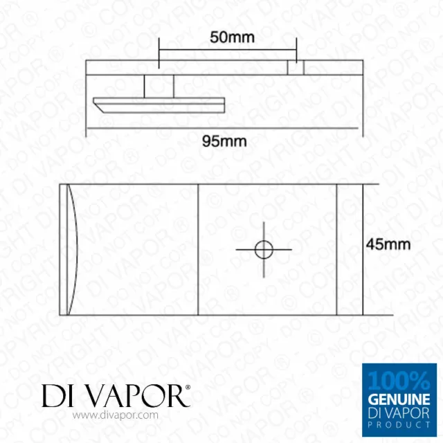 Straight Copper Wall to Glass Bracket Clamp for Shower or Balustrade | 6mm to D 2