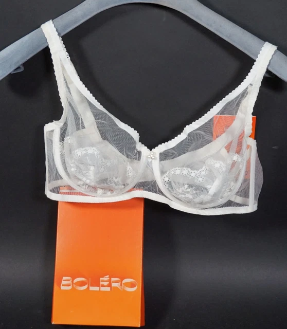 Originale Viintage Bolero Donna Reggiseno 1462 Bustino Intimo Bianco Taglia 80 C