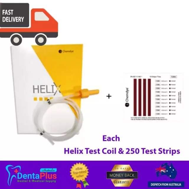Dental Helix Test Kit PCD Chemdye (Helix Test Coil & 250 Test Strips) #Each