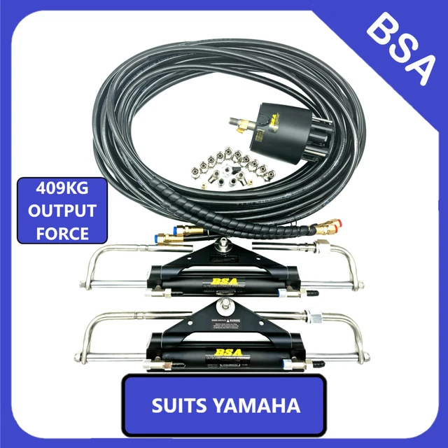 Boat Twin Hydraulic Outboard Motor Steering suits Yamaha W/O Wheel 409KG FORCE