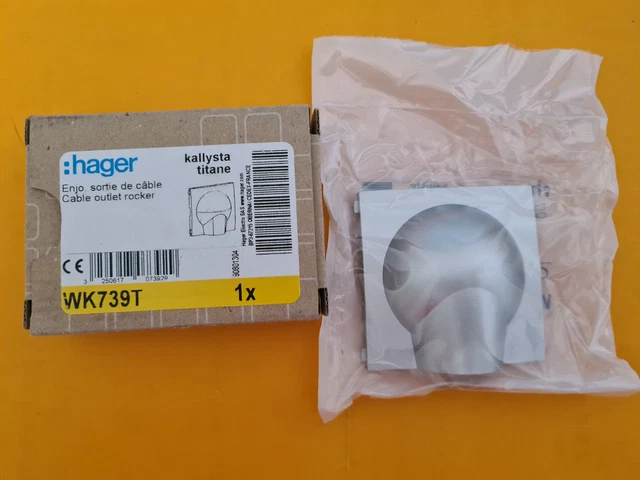 Hager WK739T KALLYSTA - Doigt Enjoliveur Sortie de Cable Touche TITANE