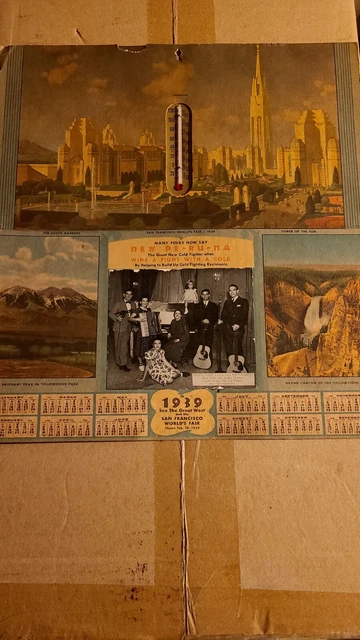 San FRANCISCO WORLD FAIR 1939 Calender.