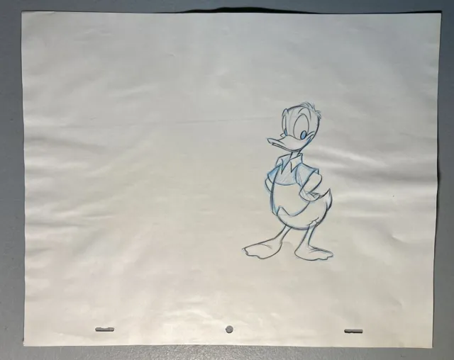 1990s Disney Original Animation 5” Drawing Sketch Art of DONALD DUCK Great Pose