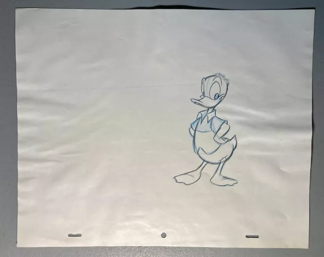 1990s Disney Original Animation 5” Drawing Sketch Art of DONALD DUCK Great Pose