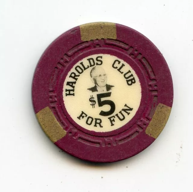 5.00 Chip from the Harolds Club Casino Reno Nevada Ray Pappy 2