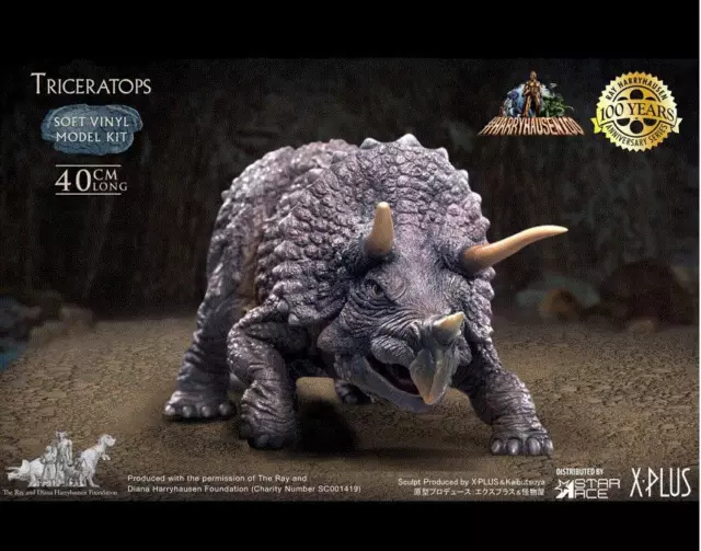 X-Plus STAR ACE SA9012M 40CM Triceratops Vinyl Modellbausatz Ray Harryhausen