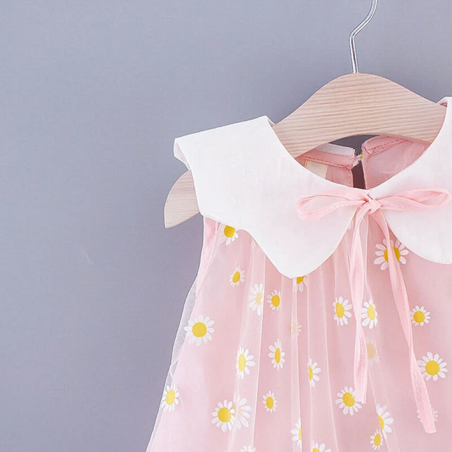 Toddler Baby Girls Ruffle Princess Dress Sleeveless Kids Summer Floral Bow Skirt 9