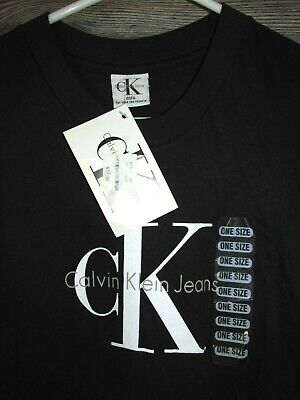 Vintage Calvin Klein CK Logo Chest - 17in Length- 19in Women's T Shirt Black