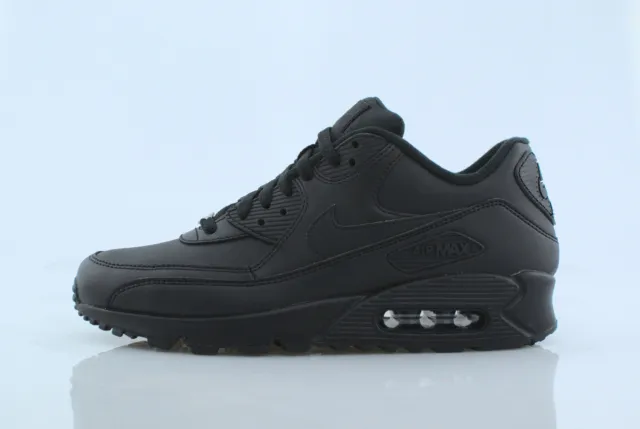 Nike Air Max 90 Leather 302519-001 ALL BLACK 42.5 43 44 44.5 LTR PRM RECRAFT NEW