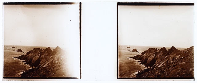 FRANCE Pointe du Raz Finistère photo c1925 vintage glass plate P74L27n2 2