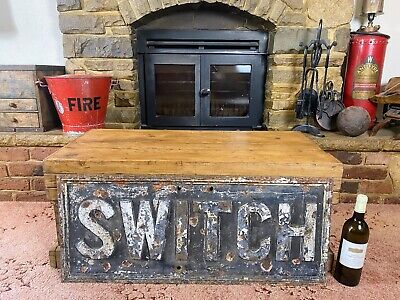 Rare early 20th century English Cast Iron Railway Sign SWITCH Sign