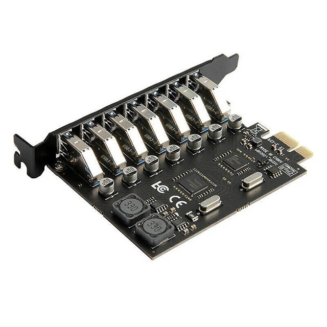 PCI-E Express To USB 3.0 Expansion Card Adapter 7 Ports Hub External Controller