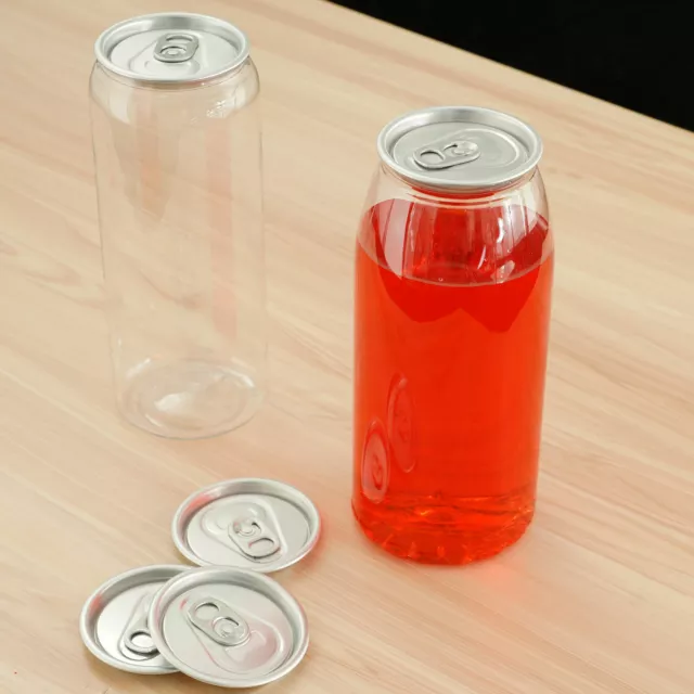 10 piezas contenedor de almacenamiento de botellas de bebidas + tapas de sellado estuche transparente desechable 2