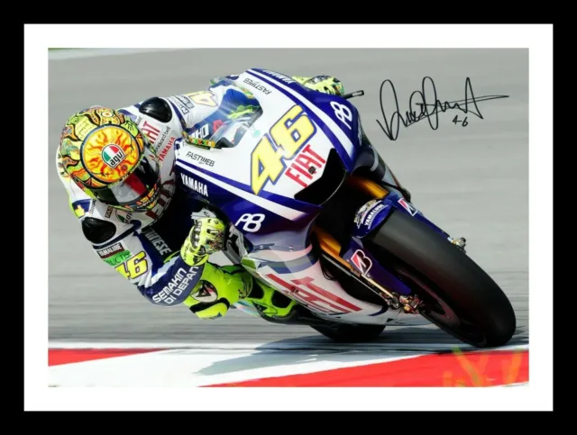 Valentino Rossi - Motogp Autograph Signed & Framed Photo Print