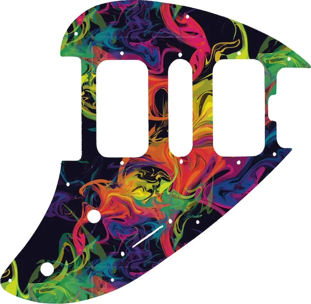 WD Custom Pickguard For Music Man Silhouette #GP01 Rainbow Paint Swirl Graphic WD Custom Pickguard For Music Man Silhouette #GP01 Rainbow Paint Swirl Graphic