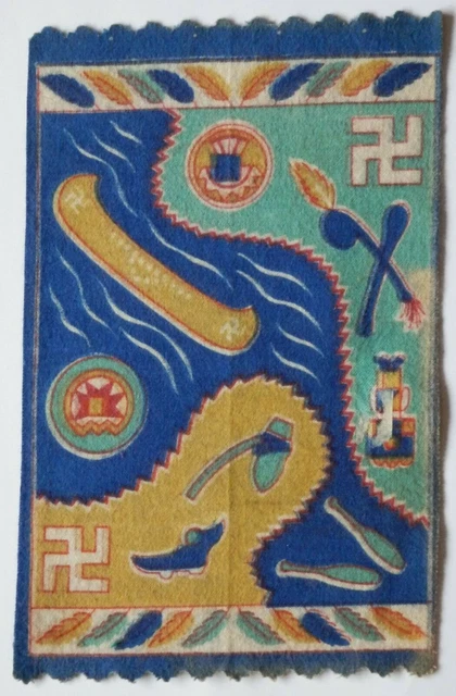 WHIRLING LOG SWASTIKA Cigar Felt Flannel 1908 American Tobacco 8 1/2'' x 5 3/4''
