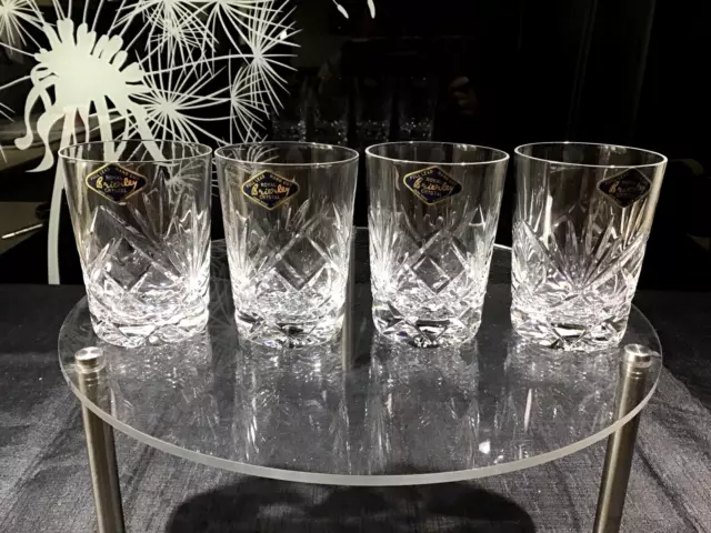 4 x Royal Brierley Crystal Tumblers - “Braemar” Collection - Displayed Only!