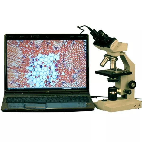 AmScope 40X-1000X High Power Binocular Microscope + USB Digital Camera Multi-Use