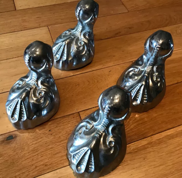 Vintage  Cast brass  CHROMED  Ball And Claw feet For Roll Top Bath Set of 4 shed