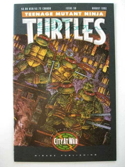 TMNT - Teenage Mutant Ninja Turtles #50 (1992) SIGNED w/ SKETCH  Kevin Eastman