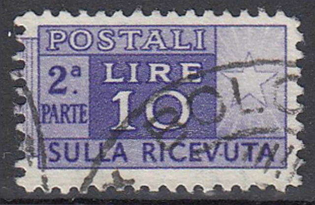 Italien gestempelt 10 Lire Postali Sulla Ricevuta Stern / 64