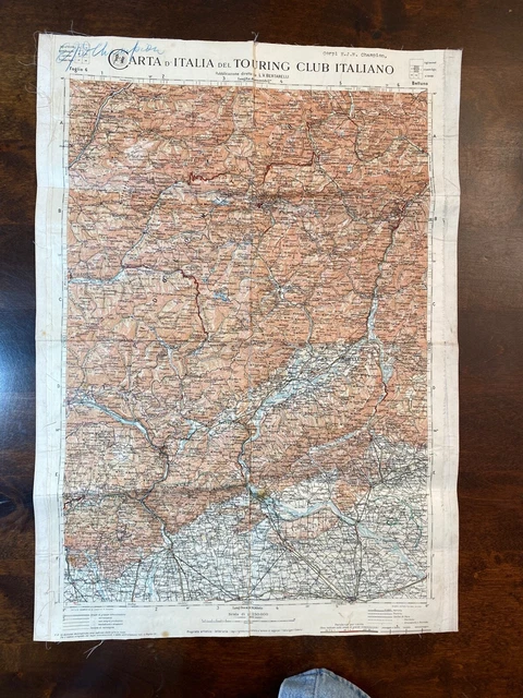 Province of Trento - Vintage Map Carta Touring Map Italiano - ex military use