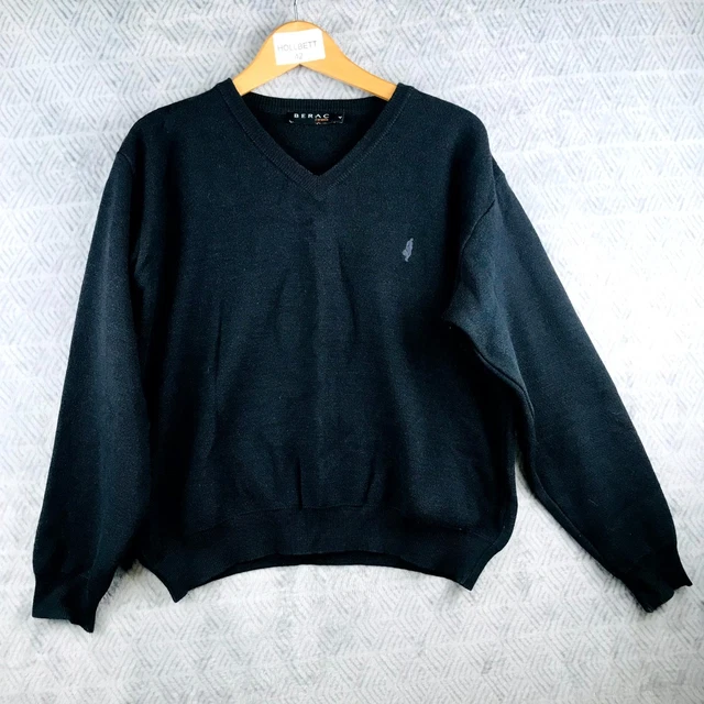 Pull Vintage Trussardi Homme - Cardigan Laine Violet - Logo - Taille 4 - Occasion Très Bon état