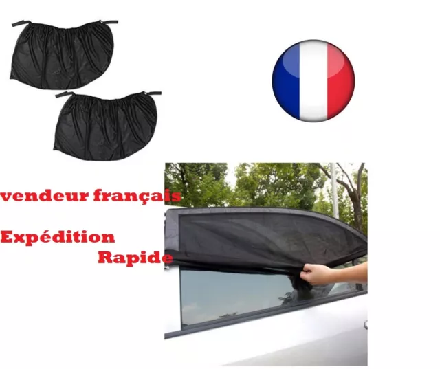 Pare soleil chaussette x2 arrière rideaux fenêtre voiture anti chaleur moustique