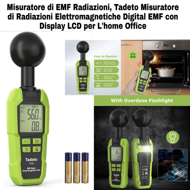 Misuratore di EMF Radiazioni,Misuratore di Radiazioni Elettromagnetiche Digital