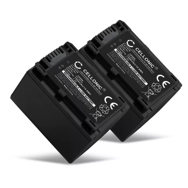 2x Bateria para Sony HDR-XR350 HDR-CX290 HDR-CX400 DCR-SX45 HDR-PJ810E (1500mAh)