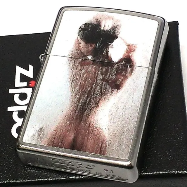 Zippo Lighter Sexy Girl Shower Scene Silver Regular Case Japan