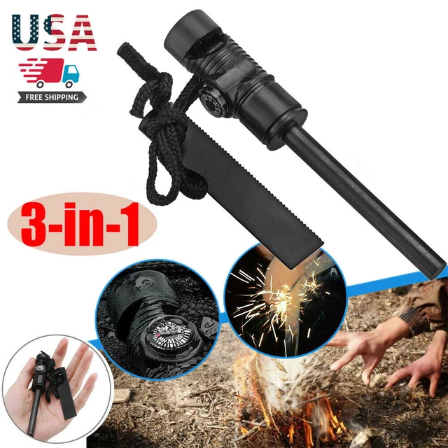 Fire Starter Flint Steel Striker Ferro Rod Waterproof Firesteel Camping Lighter