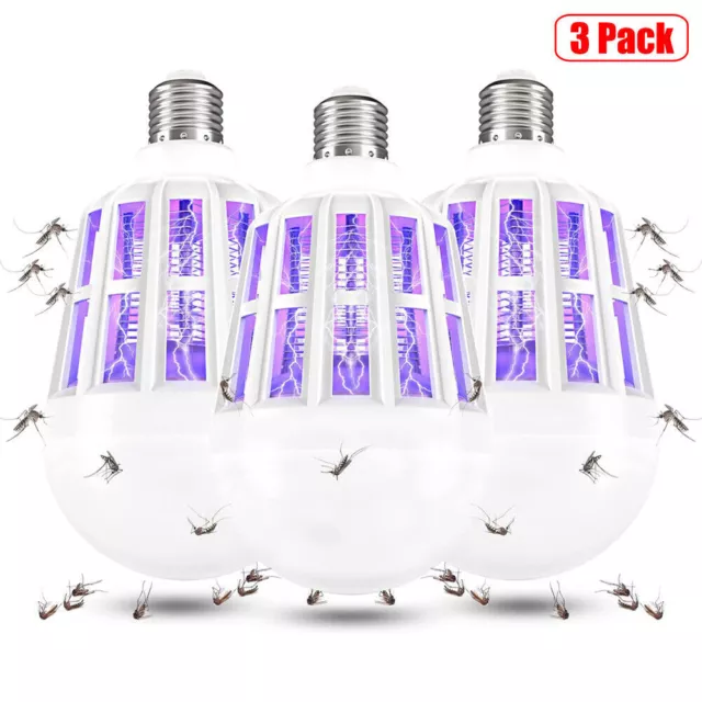 15W E27 Bug Zapper UV Light Bulb Mosquito Killer Lamp Insect Flying Moths