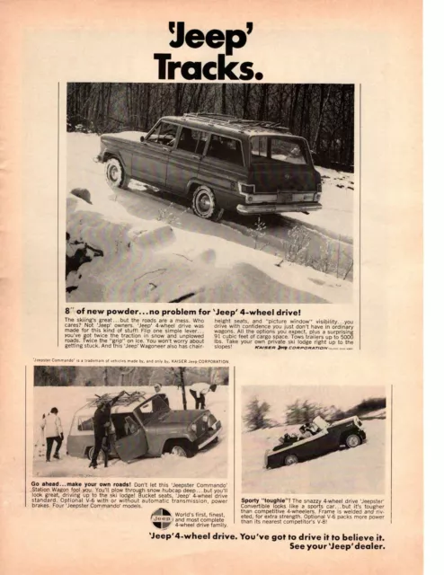 1969 Jeep Wagoneer Jeepster Commando Station Wagon Convertible 4-Wheel Print Ad