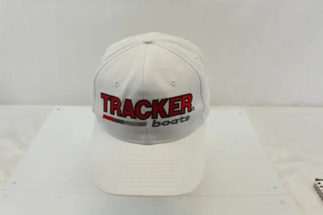 Hat White Baseball Cap Snap Back with Embroidered Logo Tracker Boats