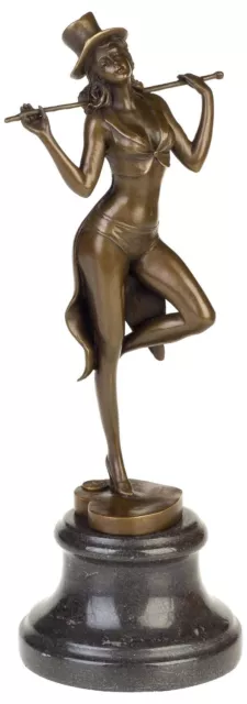 Escultura señora bailarina erotismo arte de bronce figura antiqued estatua 35cm