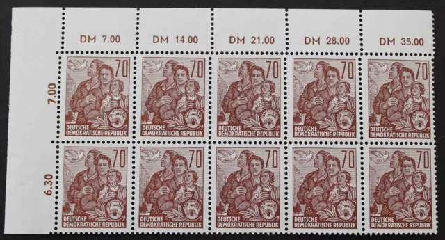 DDR 1957 MiNr. 585 B Eckrand Bogenteil postfrisch