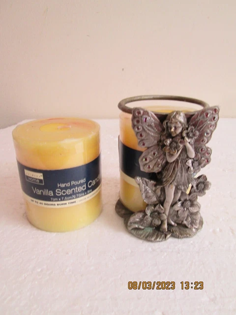Soporte Para Velas De Diseño De Hadas De Metal Con 2 Velas Nuevas