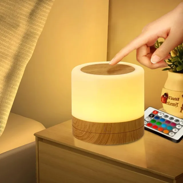LED Luce Notturna Bambini, MINI Lampada Da Comodino Touch Dimmerabile 13 Colori