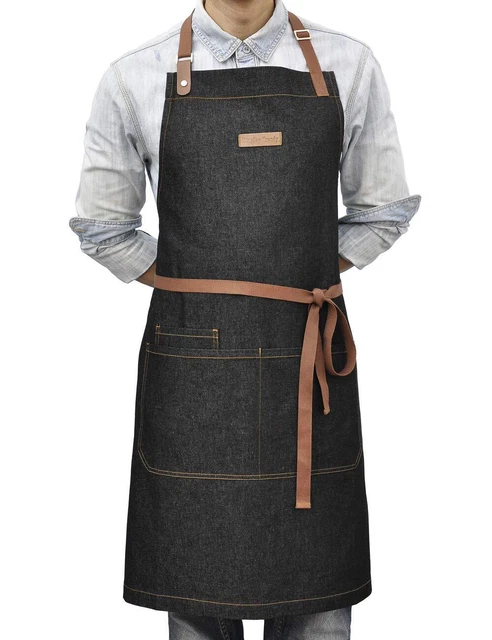 Kitchen Cooking Apron with 3 Pockets for Men Women