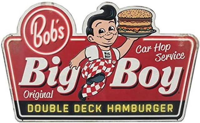 Bob'S Big Boy Embossed Metal Sign - Large Bob'S Big Boy Wall Art for Kitchen or